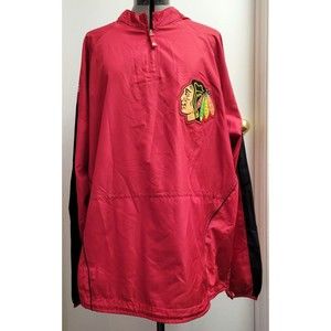 Chicago Blackhawks Shell Jacket Mens 2XL XXL Red Pullover 1/4 Zip NHL Majestic
